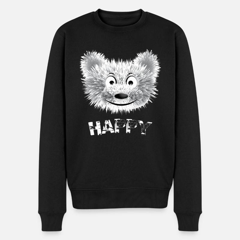 Happy Bear - Bébé Ours Mignon - Pull Premium bio Homme - noir