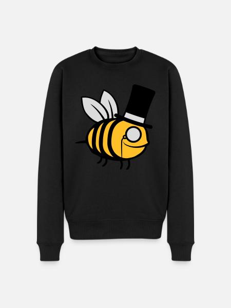 Sir Bee Top Hat - Men's Premium Organic Jumper - black