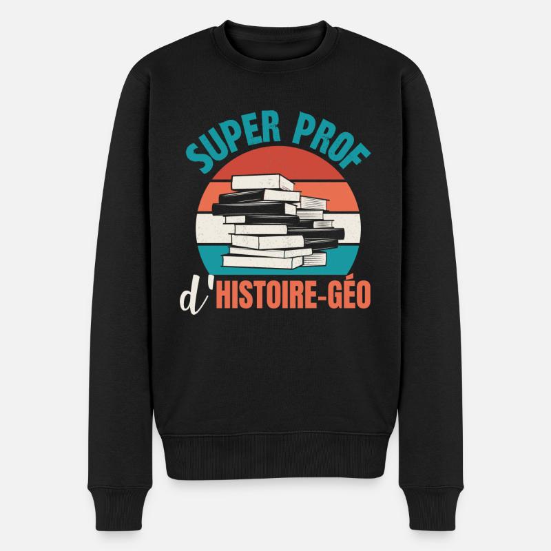 super prof d'histoire-géo - Pull Premium bio Homme - noir