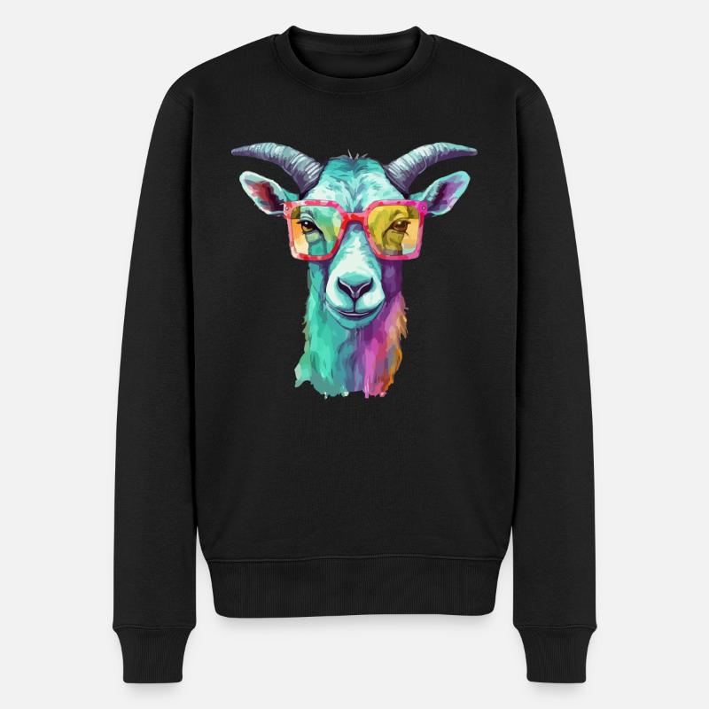 Biki die Ziege - Männer Premium Bio Pullover - Schwarz