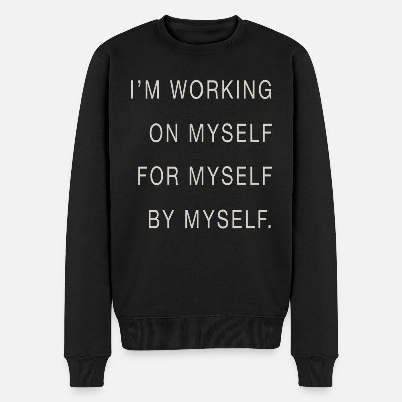Je travaille - Pull Premium bio Homme - noir