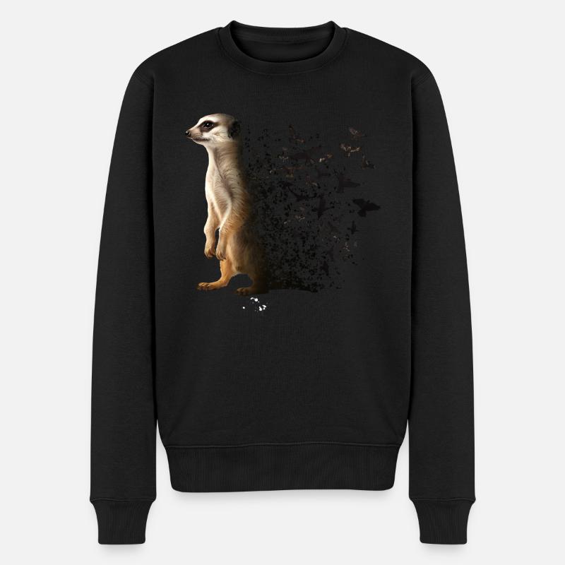 Erdmännchen - Männer Premium Bio Pullover - Schwarz