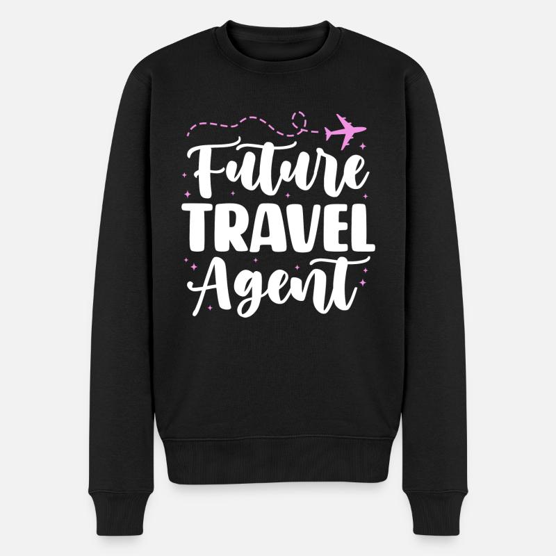 Future travel agent - Männer Premium Bio Pullover - Schwarz