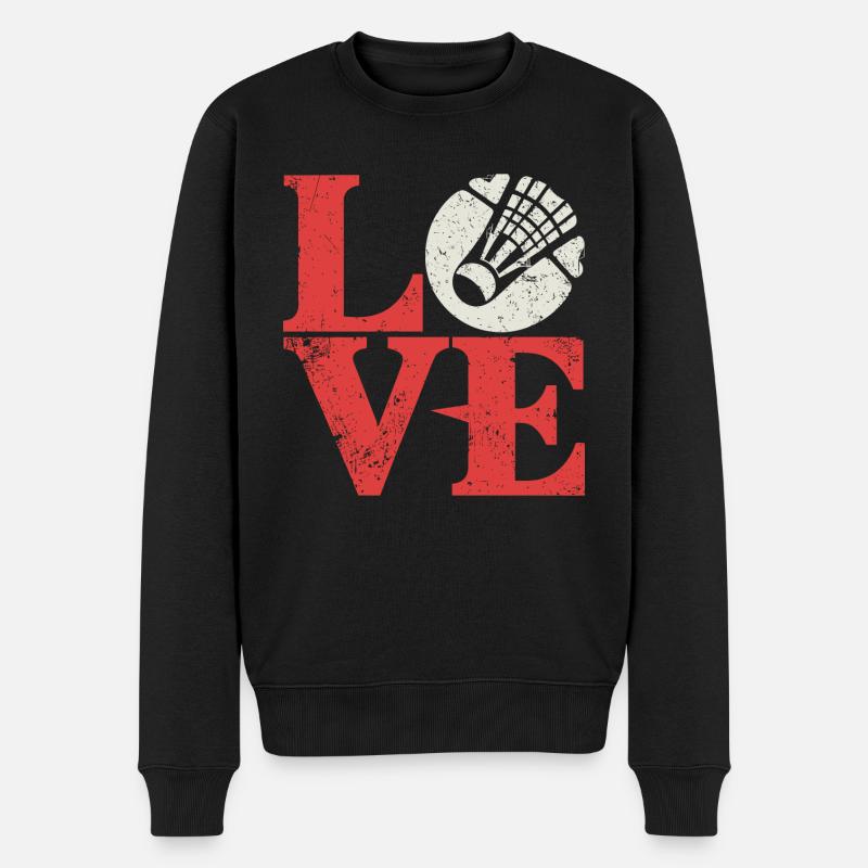 Volant de badminton Love - Pull Premium bio Homme - noir