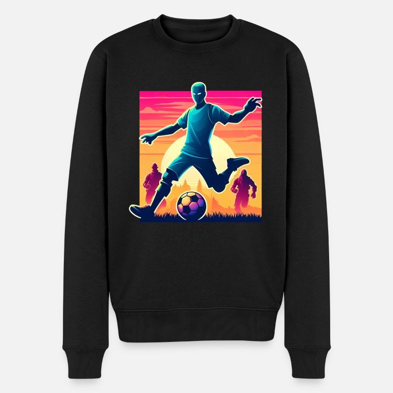 Cooler Fußballspieler 2024 - Männer Premium Bio Pullover - Schwarz