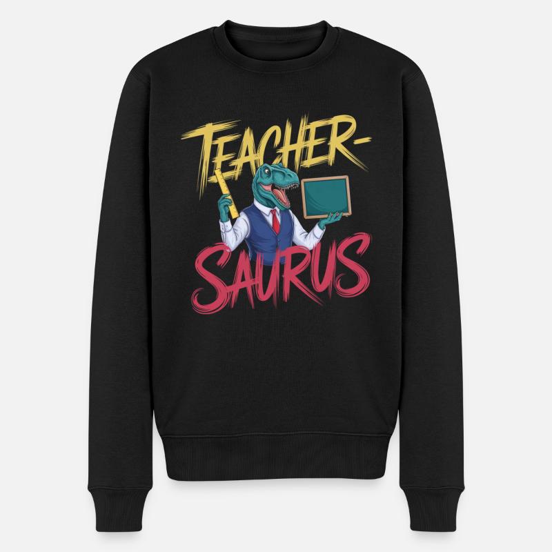 Teacher-saurus 13 - Männer Premium Bio Pullover - Schwarz