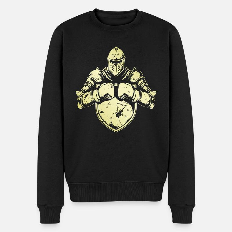 Ritter Boxer - Männer Premium Bio Pullover - Schwarz