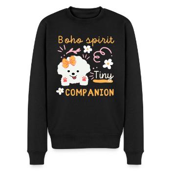 Petit compagnon maltais design rétro - Pull Premium bio Homme - noir - Devant - Nico (187cm)