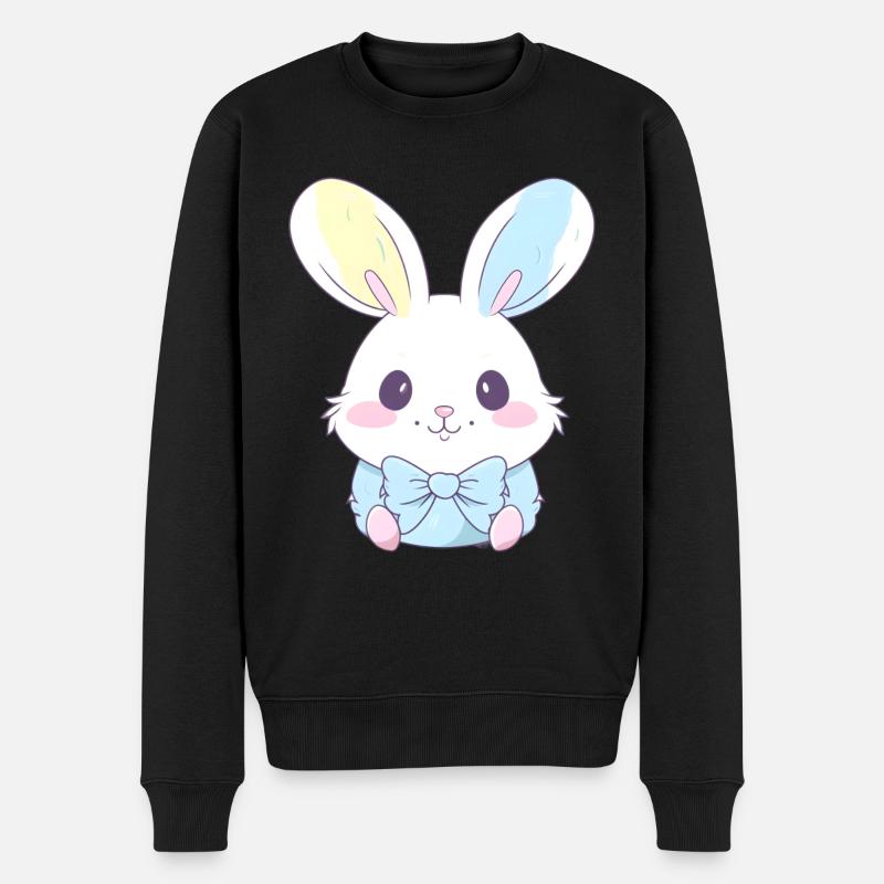Ostern Hase Bunny Geschenk - Männer Premium Bio Pullover - Schwarz