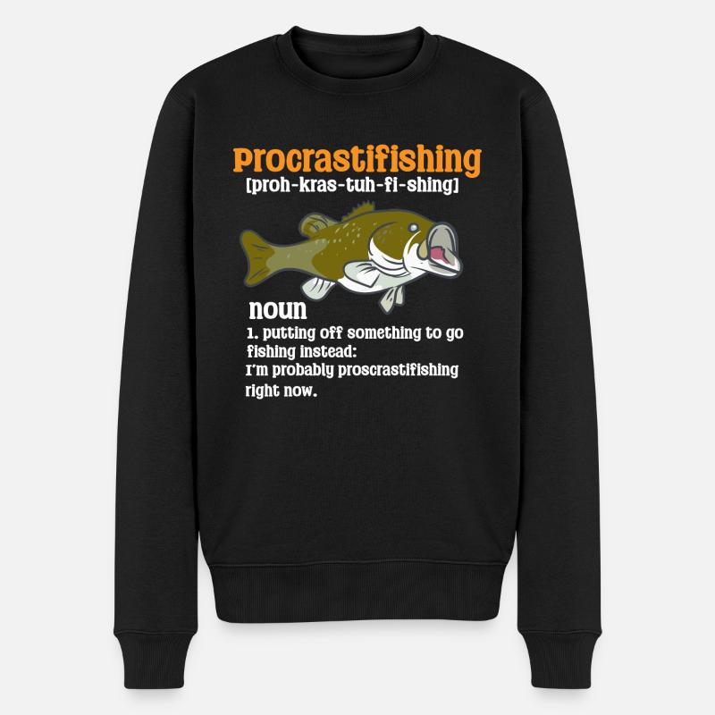 Procrastifishing Definition - Männer Premium Bio Pullover - Schwarz