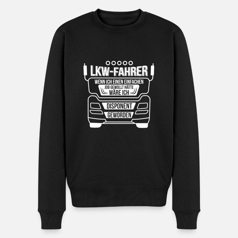 LKW T shirt Prüfung Berufskraftfahrer Geschenk - Männer Premium Bio Pullover - Schwarz