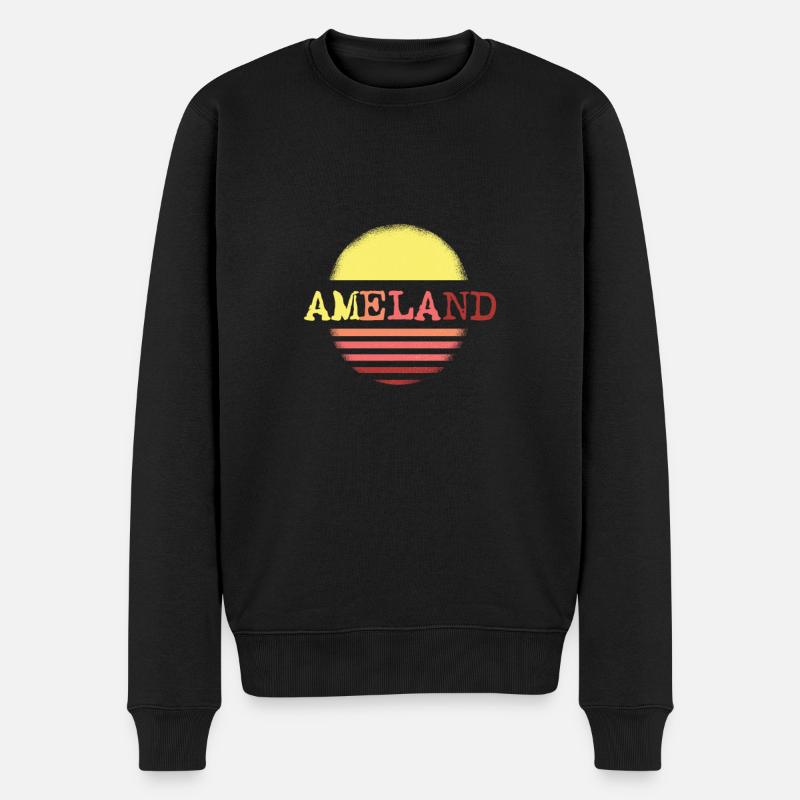 Ameland Insel - Männer Premium Bio Pullover - Schwarz
