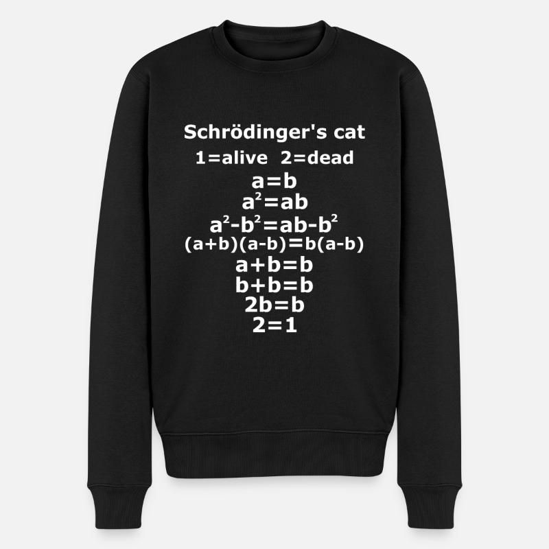 Schrödinger’s chat physique Geek prof sort - Pull Premium bio Homme - noir