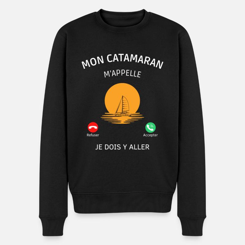 Mon catamaran m'appelle je dois y aller! catamaran - Pull Premium bio Homme - noir