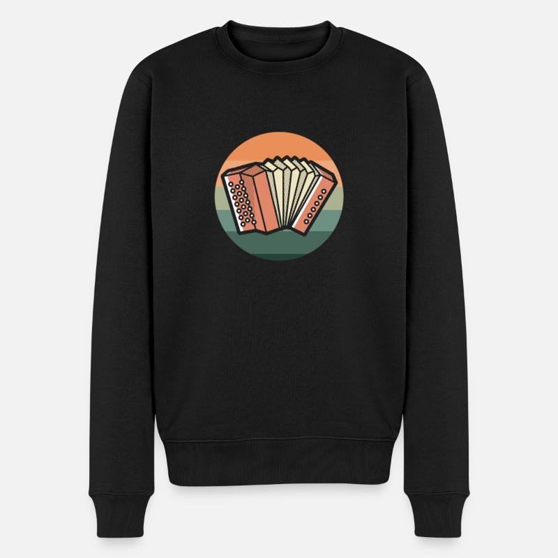 Akkordeon - Männer Premium Bio Pullover - Schwarz