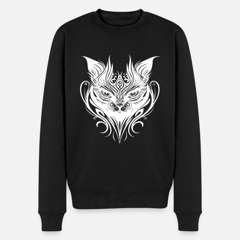 Chat de tatouage tribal - Pull Premium bio Homme - noir