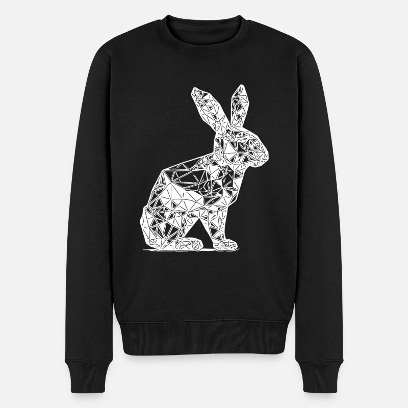 Lignes géométriques Tête de lapin - Pull Premium bio Homme - noir