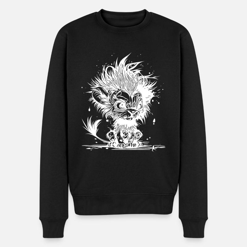 Wuscheliger kleiner böser Kinder Löwe mit Mähne - Männer Premium Bio Pullover - Schwarz