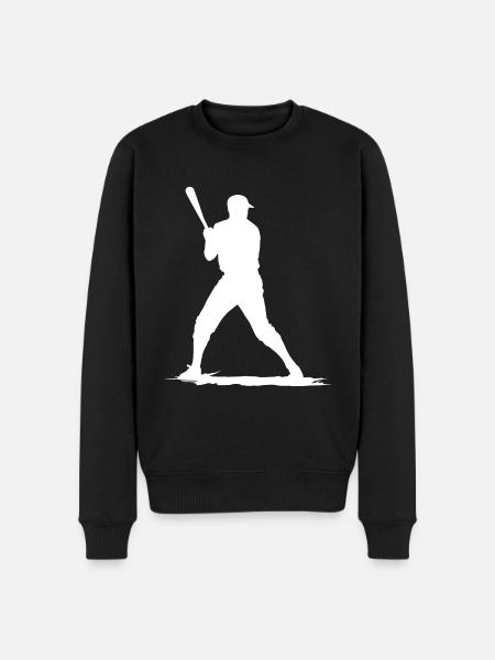 Baseball player with baseball bat - Men's Premium Organic Jumper - black
