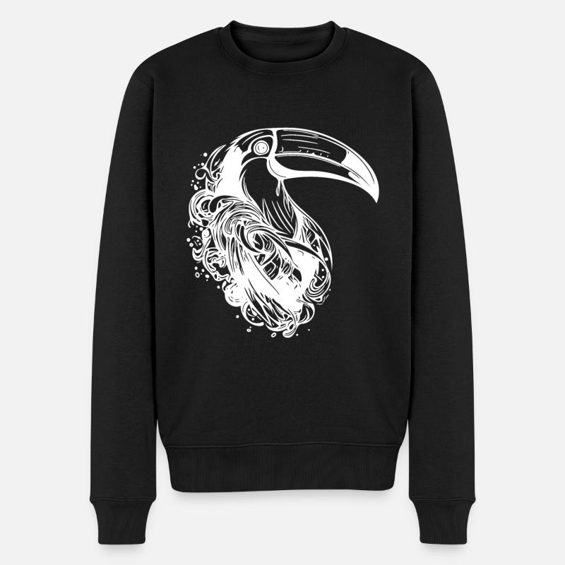 Süsser Tukan Tropen Vogel mit riesigem Schnabel - Männer Premium Bio Pullover - Schwarz