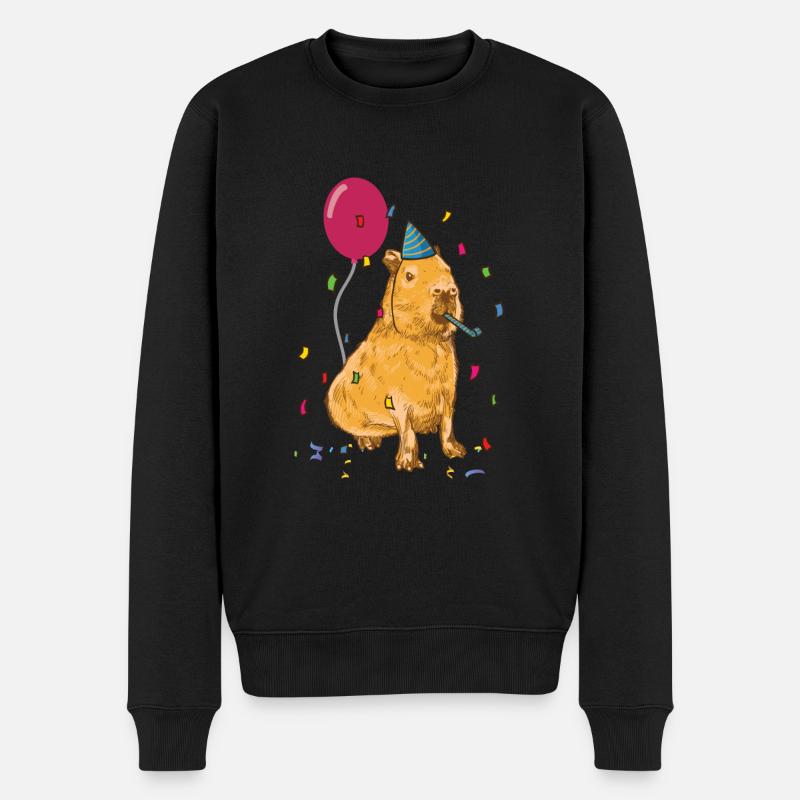 Anniversaire de Capybara - Pull Premium bio Homme - noir