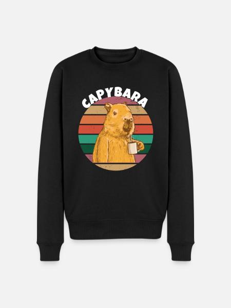 Café Capybara - Pull Premium bio Homme - noir