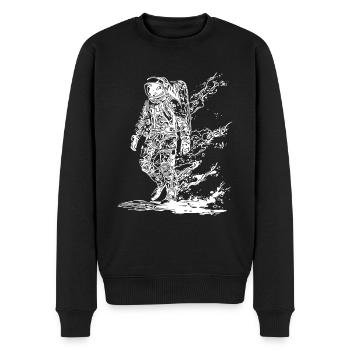 Astronaut im Sonnensturm Mondstaub Nebel - Männer Premium Bio Pullover - Schwarz - Vorne - Nico (187cm)