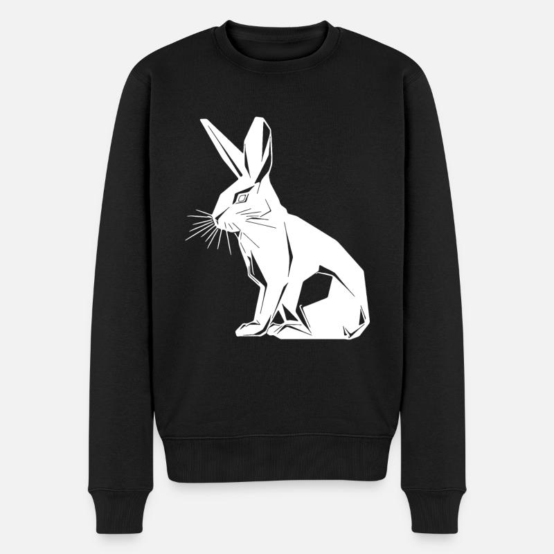 Lapin géométrique mignon géométrie lapin - Pull Premium bio Homme - noir