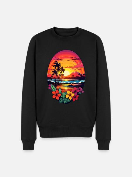 Palmer Hawaii surfing hav surfebrett design - Premium økologisk genser for menn - svart