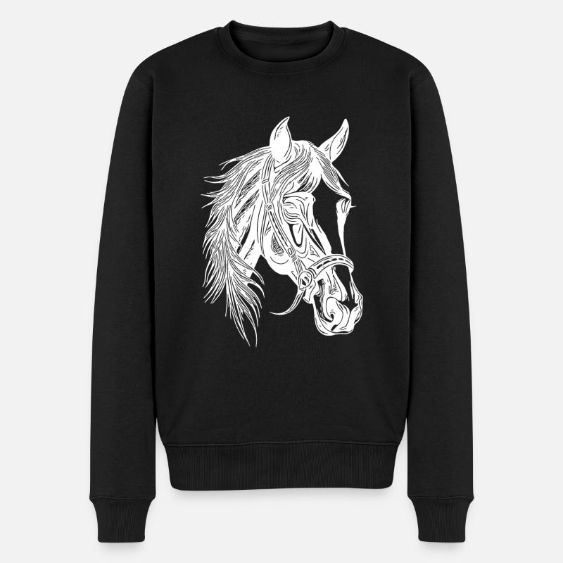 Rassiges hübsches Pferd Pferdedressur Pferdesport - Männer Premium Bio Pullover - Schwarz