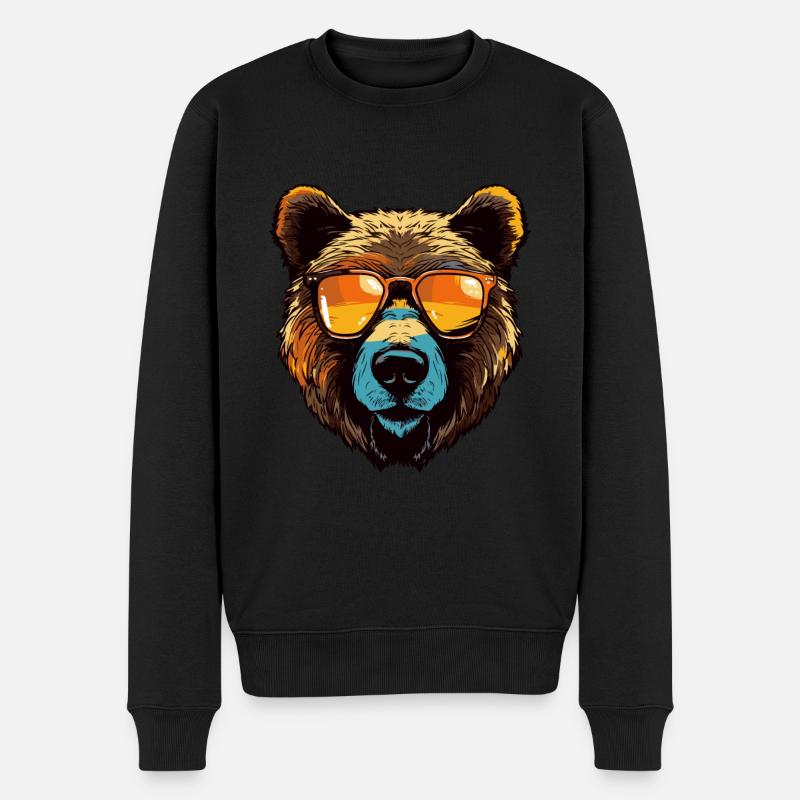 Portrait Tête D’ours Cool - Pull Premium bio Homme - noir