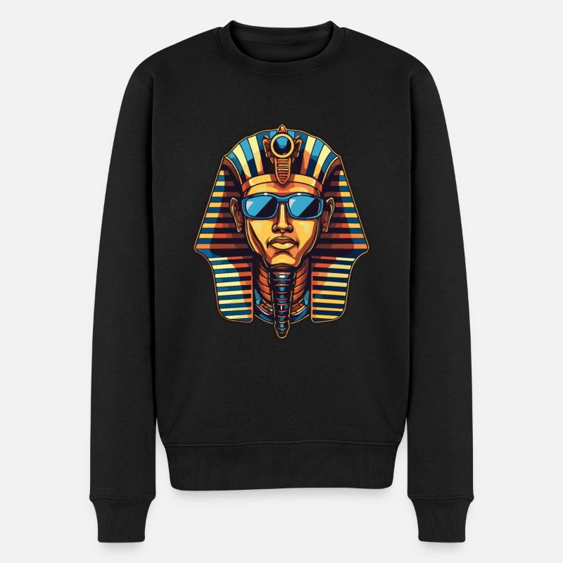 Pharao Totenkopf Cool - Männer Premium Bio Pullover - Schwarz