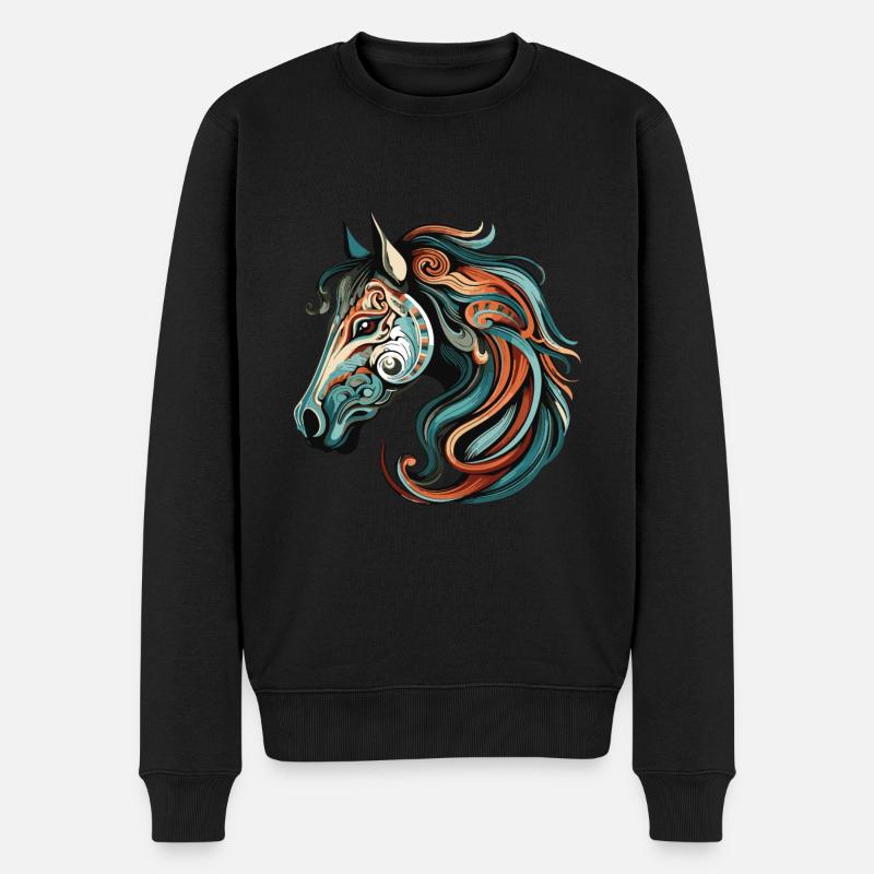Portrait de cheval - Pull Premium bio Homme - noir