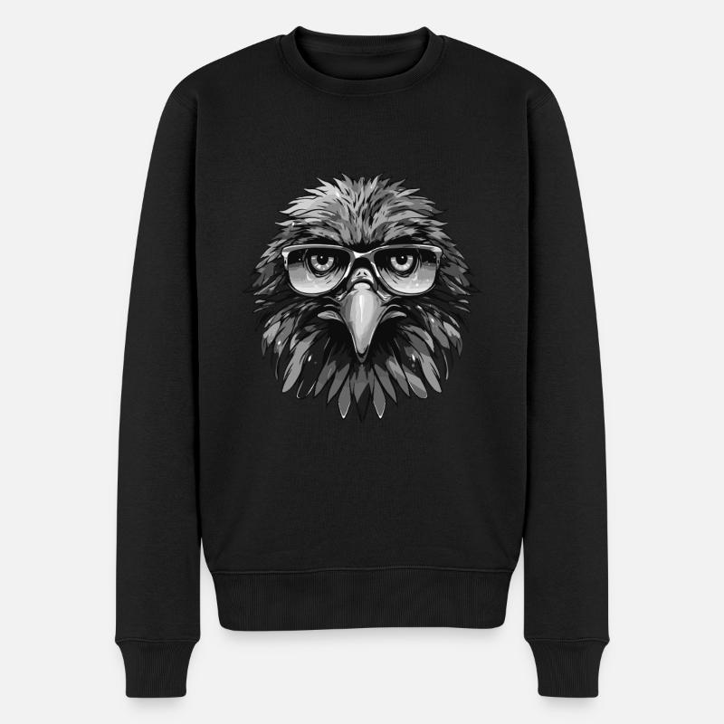 Portrait Tête D’aigle Cool - Pull Premium bio Homme - noir
