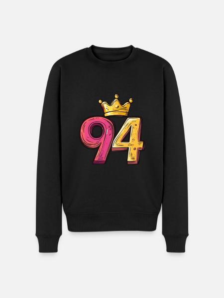 94 Numéro Jersey Couronne - Pull Premium bio Homme - noir