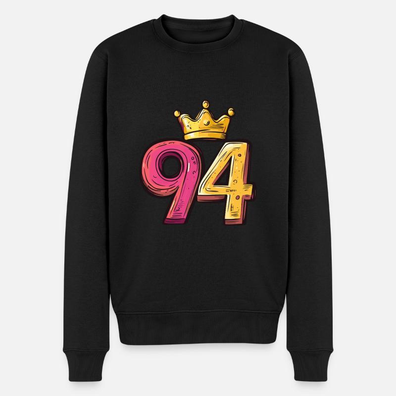 94 Numéro Jersey Couronne - Pull Premium bio Homme - noir