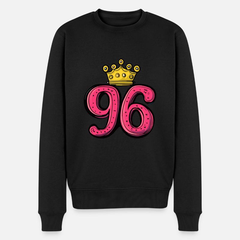 96 Numéro Jersey Couronne - Pull Premium bio Homme - noir