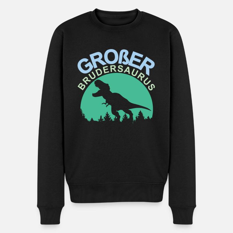 Großer Bruder Brudersaurus - Männer Premium Bio Pullover - Schwarz