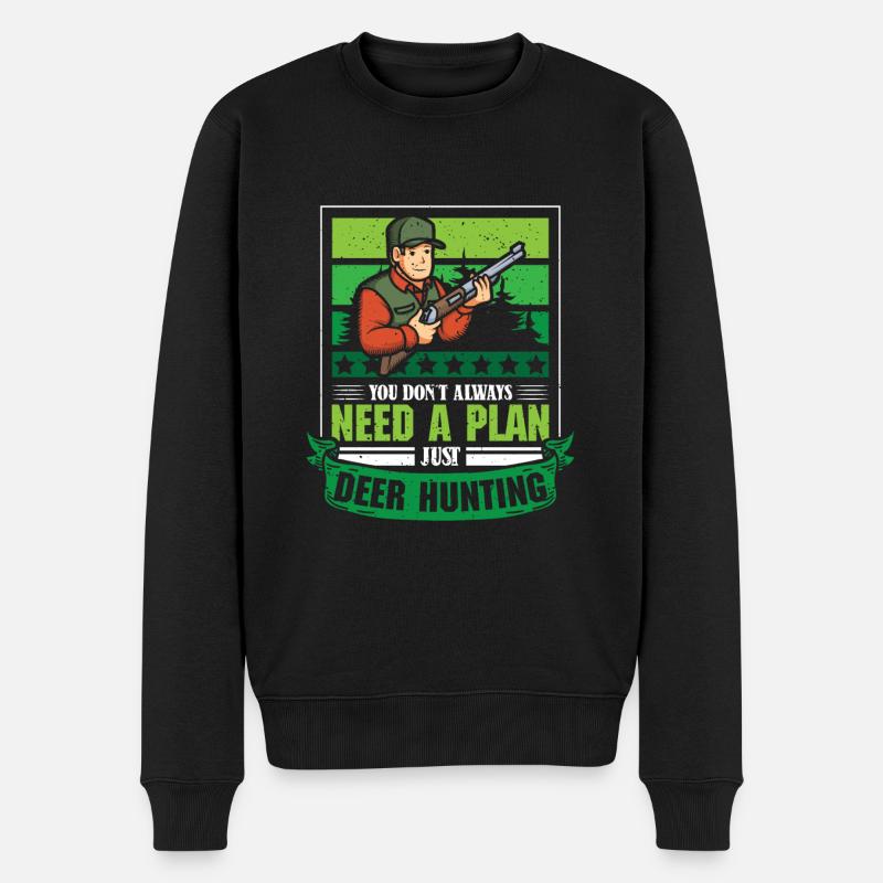 Just Deer Hunting - Männer Premium Bio Pullover - Schwarz