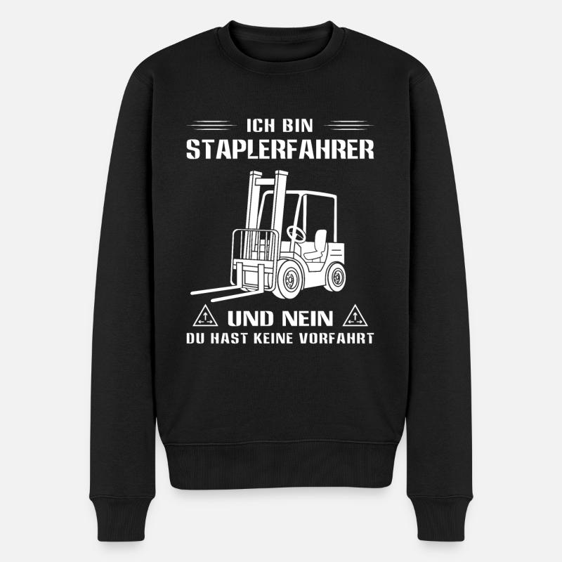 Lagerarbeiter Logistiker Stapler Staplerfahrer - Männer Premium Bio Pullover - Schwarz
