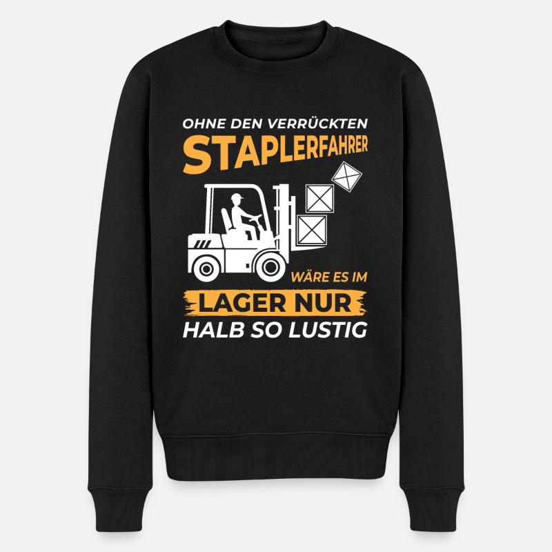 Lagerarbeiter Logistiker Stapler Staplerfahrer - Männer Premium Bio Pullover - Schwarz