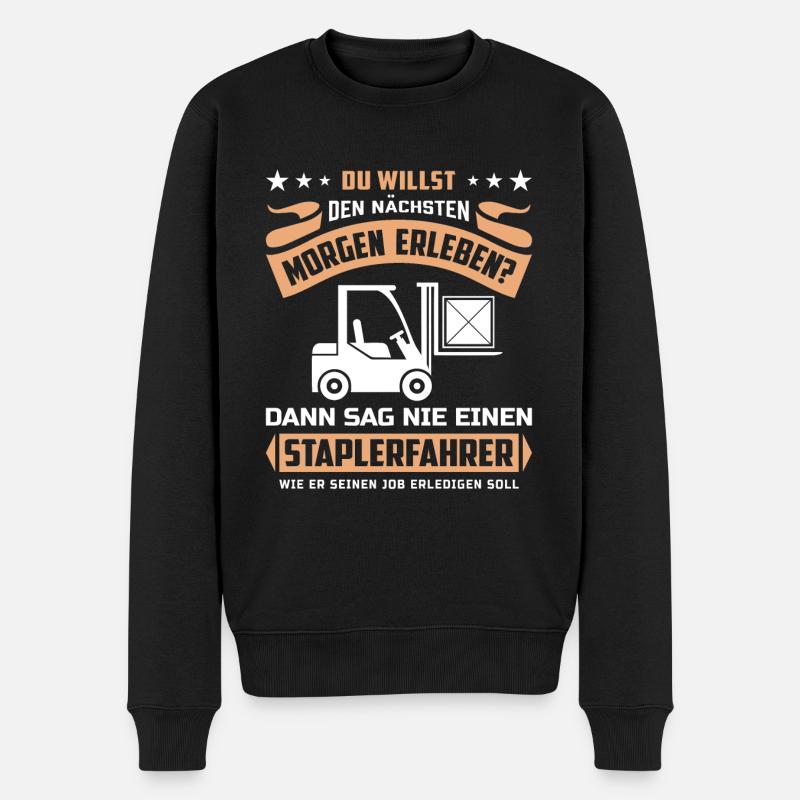 Lagerarbeiter Logistiker Stapler Staplerfahrer - Männer Premium Bio Pullover - Schwarz