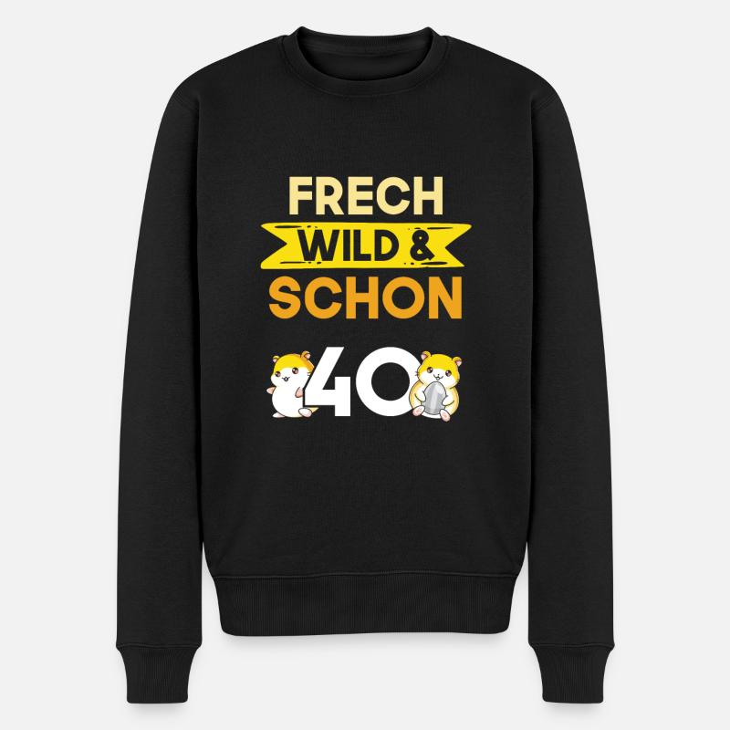 Geschenk 40 Jahre Geburtstag Hamster - Männer Premium Bio Pullover - Schwarz