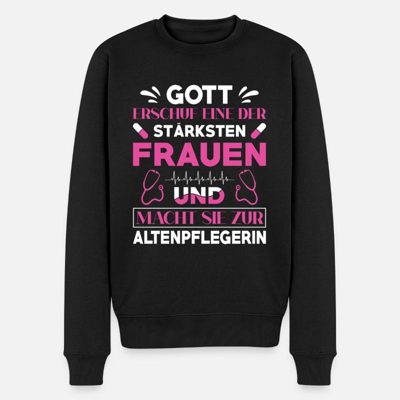 Altenpfleger Geschenk Altenpflege Pflegefachkraft - Männer Premium Bio Pullover - Schwarz