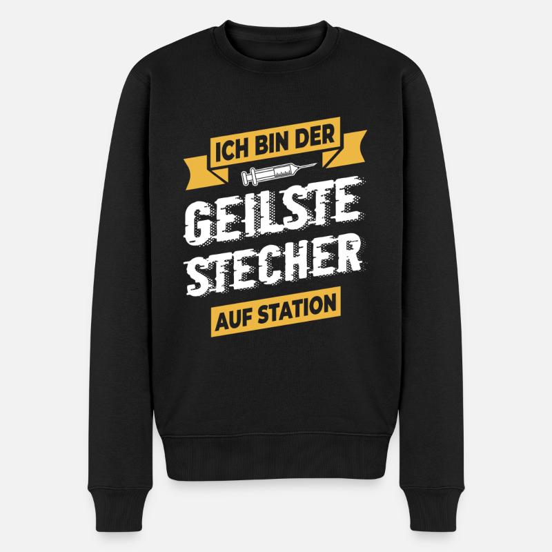 Krankenschwester Krankenpfleger - Männer Premium Bio Pullover - Schwarz