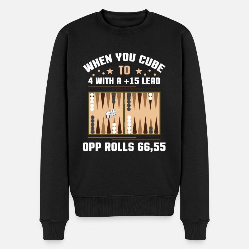 Backgammon Spiel - Männer Premium Bio Pullover - Schwarz