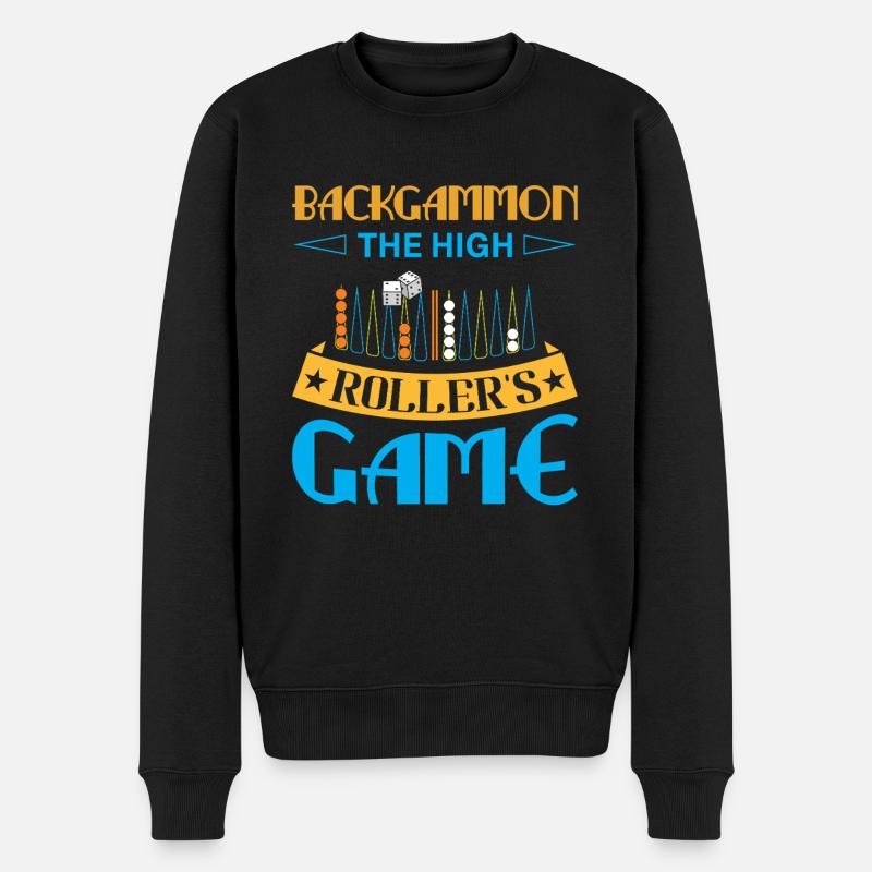 Backgammon Spiel - Männer Premium Bio Pullover - Schwarz