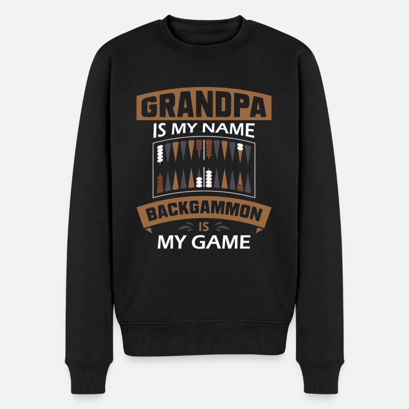 Backgammon Spiel - Männer Premium Bio Pullover - Schwarz