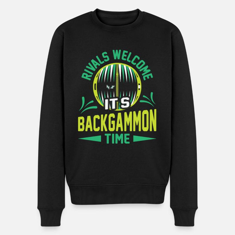 Backgammon Spiel - Männer Premium Bio Pullover - Schwarz