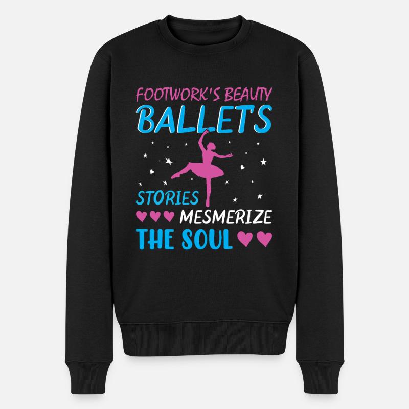 Ballerina Ballett mädchen - Männer Premium Bio Pullover - Schwarz